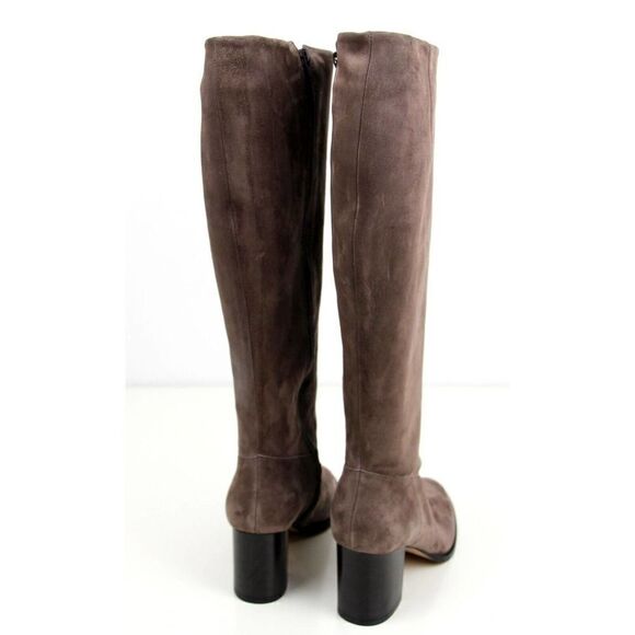 M Grigiarancio BROWN TAUPE GENUINE SUEDE LEATHER 3" HEEL FULL ZIP SIDE BOOTS 38 - Picture 2 of 9